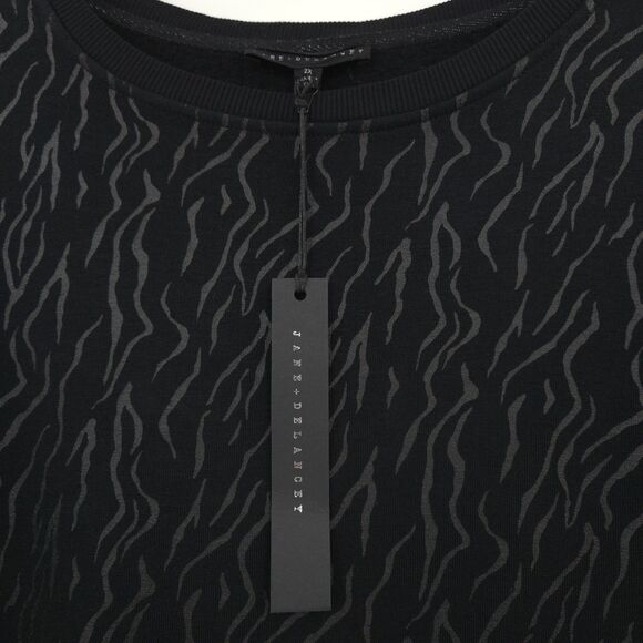 Jane & Delancey NWT stretch soft knit sweatshirt Size 2X black fleece cozy zebra - Picture 4 of 7